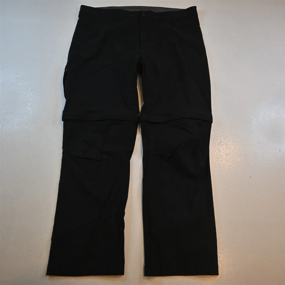 Eddie Bauer 40x30 Black Performance Zip Off Convertible‎ Cargo Shorts Mens Pants